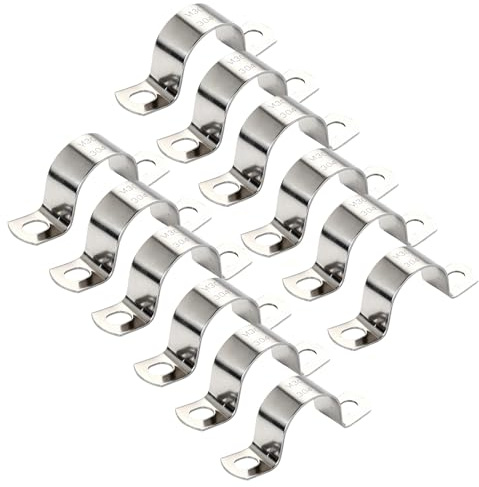 12 Stück U-Rohrschellen Edelstahl Ø35mm Zwei-Loch-System Rohrhalterung für Rohrbefestigung Sanitärinstallation Gasrohre Kabel Wasserrohre