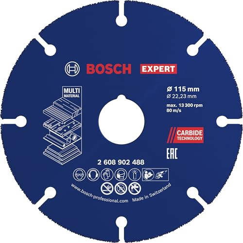 Bosch 1x Expert Carbide Multi Wheel Cutting Disc (for Hardwood, Wood with Nails, Ø 115 mm, Professional Accessory Small Angle Grinder)