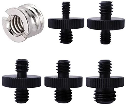 6 piezas 1/4 a M4/M5/M6/M8/M10 Tornillo Masculino 1/4 a 3/8 Tornillo Masculino Adaptador de Tornillo Roscado para La Cámara/Trípode/Monopod/Cabeza de La Bola/Soporte de La Luz