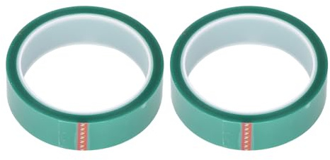 DIRBAK Green High Temperature Tape, PET Electrical Insulation Tape 25mm x 33m, 0.06mm Thin for Car Paint Protection, Solder Masking, and Industrial Electrical Repairs.