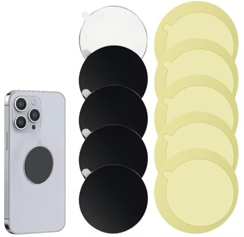 Phone Magnetic Stickers, 5pcs Self-Adhesive Metal Plates And 5 Protective Films, For Magnetic Phone Holders, 40mm Round Metal Discs With Strong Adhesive, Magnets pads For Car Phone Holders