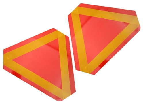 TIKODIDA 2pcs Panneaux Triangulaires Réfléchissants pour Véhicules Agricoles en Aluminium Résistant la Décoloration et Incassable pour Travaux Routiers et Maintenance