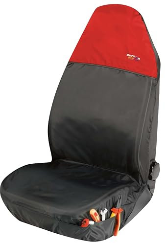 Walser Werkstatt Schonbezug Outdoor Sports, Auto-Sitzschoner, Werkstattschoner-Auto, PKW-Schutzunterlage, Werkstattschoner schwarz/rot