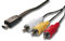 vhbw Audio Video AV Composite Kabel kompatibel mit Canon EOS 1D Mark IV, 300D, 500D, 550D, 5D Mark II, 600D, 60D, 650D Kamera, Digitalkamera