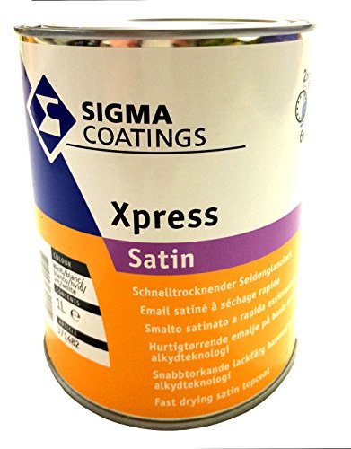 SIGMA COATINGS Xpress Satin weiss, 1L - besonders schnelltrocknender, seidenglänzender Lack auf Basis modifizierter Alkydharztechnologie