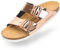 BOnova Schwanberg Damen Mirror rosegold in Größe 39. Sommersandale mit Kork-Fußbett. Hausschuh für das ganze Jahr. Hergestellt in der EU.