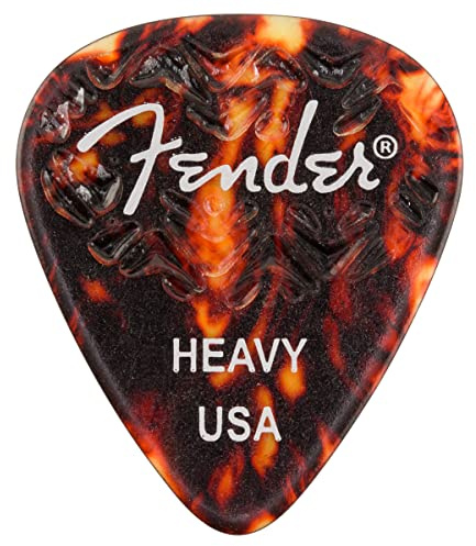 Fender Wavelength Tortoise Shell Guitar Picks (6) - 351 Shape - Heavy