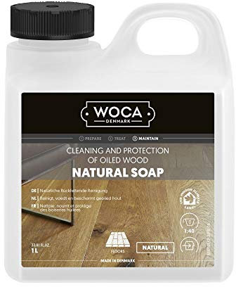 Woca Holzbodenseife natur 1 Liter inkl. Trevendo® Baumwollmopp