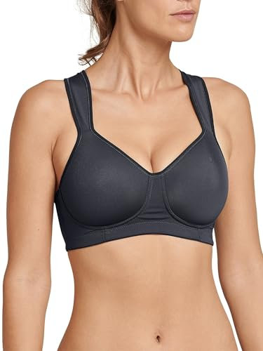 Schiesser Damen Softcup und Stützfunktion Active Sport-BH, anthrazit_161898, 75B