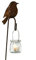 Wunderschöner & Hochwertiger Gartenstecker - Tier Figur – Rost Stecker/Tierfigur – Große Auswahl – Edelrost Gartenfigur – Metall Gartendeko (Vogel mit Aufhänger - Höhe 14cm)
