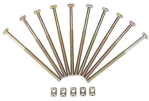 Furniture Screws, 10PCS M6 Carbon Steel 120mm Furniture Bolts, with 6mm Barrel Nuts Connector Fastener, Fastener Connector Kit, for Joining Wood, Boards, Kitchen Worktops, Cabinets, Cupboards, Beds