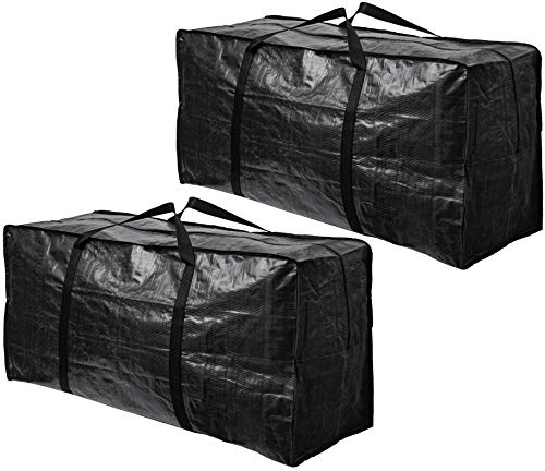 BAGTHAT! 2 sacchetti XXL per traslochi, grandi e resistenti, con manici resistenti, con cerniera, riutilizzabili, scatole per traslochi, vestiti, trapunte