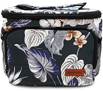 FANDARE Moda Bolsa Isotermica de Almuerzo Nevera Portatil Bolsa Térmica Comida Termica Porta Alimentos Correa Portatil para Adulto Niños Bolsa Nevera Oficina Escuela Viaje Lunch Bag Poliéster Negro A