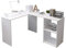Hadwin 132 x 102cm L-Shape Computer Desk with Shelves Storage, Wood Corner Desks Office Desk Workstation PC Gaming Desk Study Table for Home Office, White