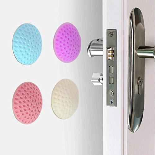 Soft Rubber Pads to Protect The Wall Self Adhesive Door Stopper Golf Modelling Door Fender Sticker -White/Green/Blue/Pink/Purple,White,8 Pieces