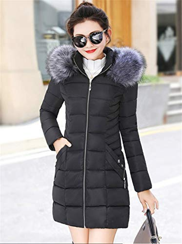 Femme Doudoune Hiver À Capuchon Parkas Warm Outwear Faux Fur Collar Plus Taille Long Coats,Noir,3XL