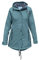 MADSea Damen Regenmantel Friesennerz 620 | halblanger wasserdichter Regenparka | winddicht mit maritimen, weiß/blauen Innenfutter, Petrolblau, Größe:44
