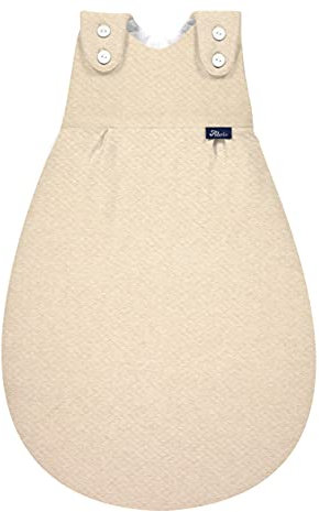 Alvi Baby Mäxchen Außensack quilt nature/Ganzjahresschlafsack mitwachsend/Babyschlafsack größenverstellbar/Alvi Kinderschlafsack ohne Ärmel/für Jungen und Mädchen ab 0 Monate, 68/74, Beige
