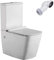 Wc Inodoro Completo Redondo | Inodoro Tanque Bajo con Cisterna y Asiento Extrafino | Adosado a Pared Fondo Reducido con Salida Dual y Sistema Rimless (Wc Cuadrado Blanco)