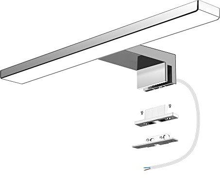 Aourow 30CM LED Spiegelleuchte 5W 500 Lumen,Badezimmer Spiegellampe Kaltweiß 6000K,Badleuchte Edelstahl IP44 Wasserdicht für Spiegel,Kein Flimmern Schrankleuchte 230V für Das Bad