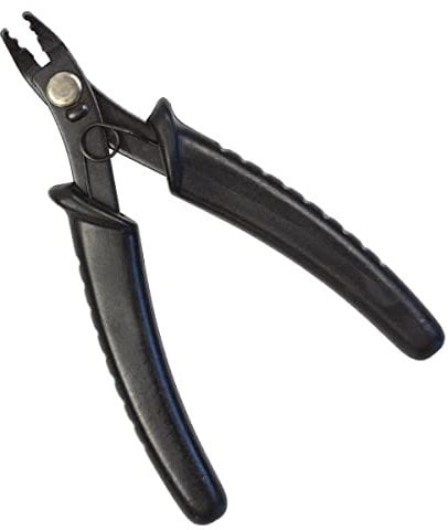 Professional Hair Pliers Crimping Plier for Beading Micro Nano Ring Hair Extensions Opener and Removal Tool (Black 2-Hole)