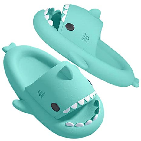 GULAKY Cloud Shark Slides Pillow Slippers Damen /Herren Hausschuhe Unisex Badeschuhe für Sommer,Minzgrün,44.45