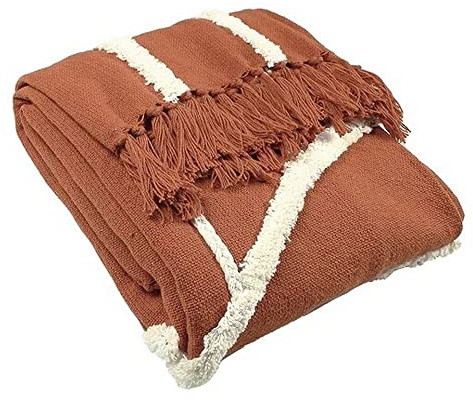 furn. Rainbow Tuft Throw, Cotton, Brick