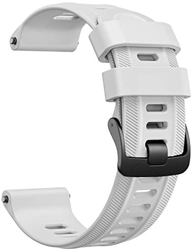 ANBEST Armband für Garmin Forerunner 965/945/955/935/EPIX 2 Armband, 22mm Silikon Ersatzarmband für Fenix 6/Forerunner 745/Approach S62/S60 Armbänder, Weiß