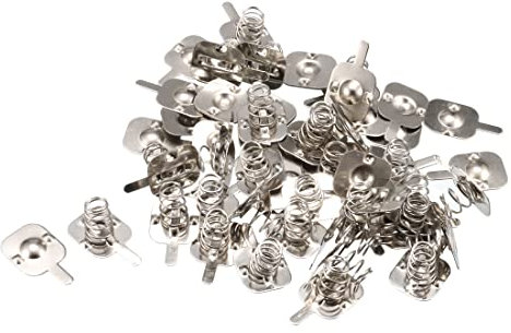 PATIKIL Metallo AA Batteria Molla Contatto Piatto Argento Tono 30 Paia