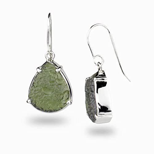 Moldavit 925 Sterling Silber Ohrhänger Geschenk