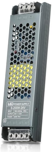 Neoglint 24 V 200 W Transformator, 24 V AC 220 V auf DC 24 V 8,3 A Netzteil, 24 V LED-Netzteil, ultradünner Transformator, LED-Treiber, 24 V LED-Transformator für Lichtstreifen und LED-Glühbirnen