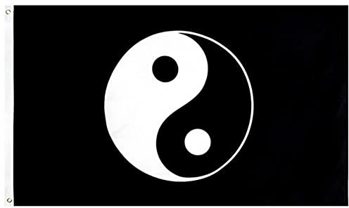 Vepoty Yin und Yang-Flagge, 3 x 1,5 m, Außenhof-Flaggen, große Taiji-Flagge, Friedensflagge, Polyester-Banner für Gartentempel-Dekoration