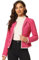 Allegra K Costume d'Halloween pour femme - Blazer à manches longues ouvert sur le devant - Veste courte pour le travail et le bureau, rose vif, S