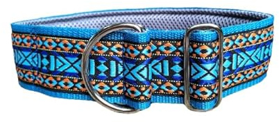 Hundehalsband extrabreit 5cm Zugstopp mit Polsterung verstellbar Martingale Windhunde-Halsband weich stabil (bis 48cm Hals- 54cm Kopfumfang inkl 6cm Zugstopp)