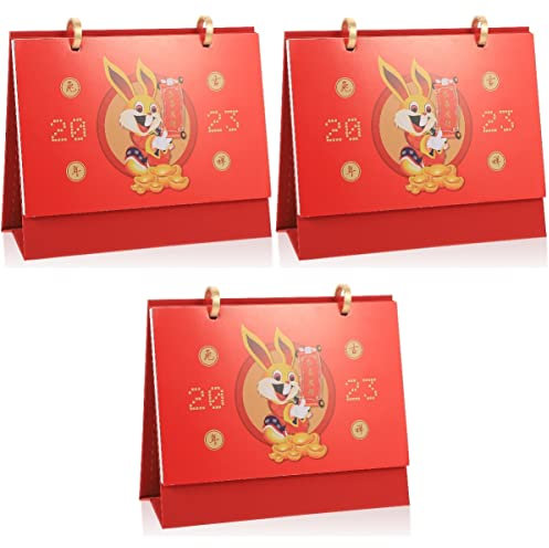 MAGICLULU 3 Stück 2023 Tischkalender 2023 Schreibtischaufsatz Lehrertischkalender 2022-2023 Staffelei-tischkalender Jahr Des Hasen-tischkalenders Mini-tagesplan Vertikal Büro Papier Zeitplan