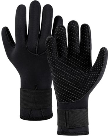 pdodo Gants en néoprène 5 mm, gants thermiques chauds de 3 mm, gants de plongée en néoprène 3 mm/5 mm, gants antidérapants pour hommes et femmes, gants de natation résistants à l'usure pour le surf et