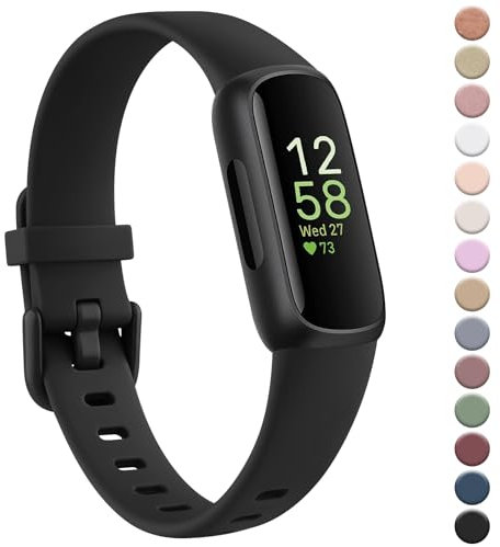YLK Cinturino compatibile con Fitbit Inspire 3 per uomo e donna, classico silicone TPU, cinturino di ricambio regolabile per Fitbit Inspire 3, colore nero