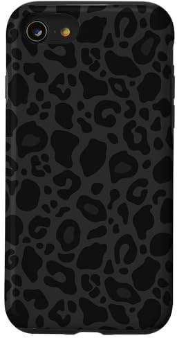 iPhone SE (2020) / 7 / 8 Case Black Leopard Print Cool Aesthetic Boys Girls Gift Case