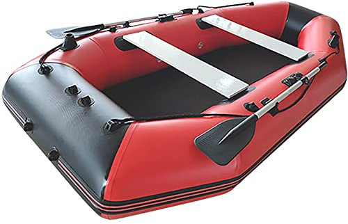 NOALED Kajak-Schlauchboot-Set, Rafting-Boot, Schlauchboot mit Mehreren Luftkammern, Outdoor-Aktivitäten, Kajakfahren, Angriffsboot, Gummiboot (Farbe: Rot, Größe: 300 x 155 cm)