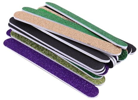 Healeved 20 Pièces Lime à Ongles Paillettes Lime à Ongles Scintillante Limes à Ongles Manucure à Paillettes Outils De Manucure Pédicure Se Soucier Acrylique Papier De Verre