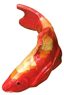 Yeory Garten Koi, Harzgartenstatue -Dekoration, bemalte Koi -Figur, realistische asiatische Koi Landschaft Fischtankdekor Skulptur für Garten im Freien, Harzgartenstatue -Dekoration
