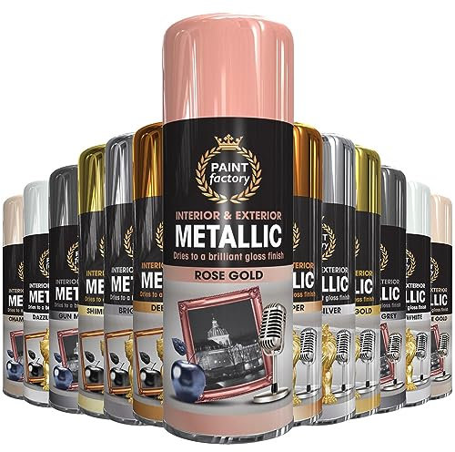 AlezyB 1 x Metallic Rose Gold Spray Paint 400ml Multi-Purpose Aerosol Use for Metal and Wooden Furniture, Ornaments, Decorative Items and Much More for Interior & Exterior