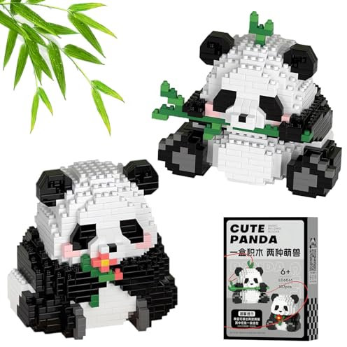 Hpbaggy 2 In1 Panda Bausteine Set,Tier Building Block Set,Niedlich Panda Bricks,Mini Tiere Bausteine Set,Klemmbausteine Tiere Set,Geschenke für Erwachsene, Kinder, für Kinder ab 9+ Jahren
