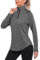 iClosam Sportshirt Langarm Damen Funktionsshirt UPF 50+ Langarmshirt Sport Atmungsaktiv Laufshirt Schnelltrocknend UV Shirt 1/4 Reißverschluss für Yoga Fitness Tennis Golf Wandern S-3XL