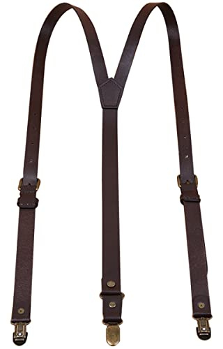 CETEOR Hosenträger, Hosenträger aus echtem Leder for Männer, Y-Rücken, verstellbare Leder-Herren-Hosenträger, personalisierte Trauzeugen