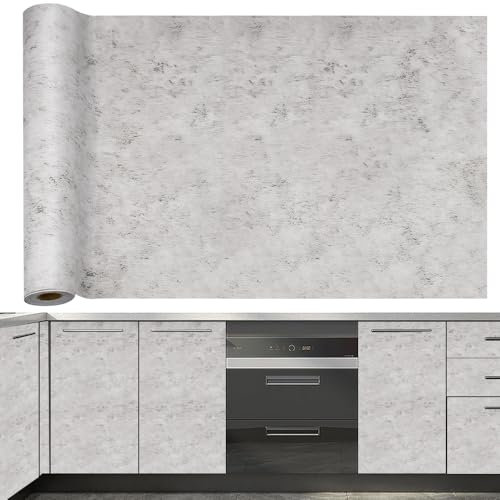 NAROSEBE 40x600cm Klebefolie Möbel Grau Betonoptik Möbelfolie Selbstklebende Klebetapete Beton Wandpapier Matt Betontapete 3D Effekt PVC Tapeten Folie Wasserfeste Wandfolie für Möbel Küche Wohnzimmer