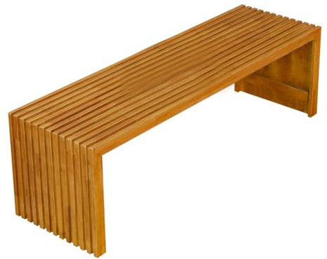 YLLSMGS Gartenbank Terrassenbank für Draußen, mit Sitz aus Holzlatten, Verandabank für Draußen und Drinnen, Hinterhof, Terrasse