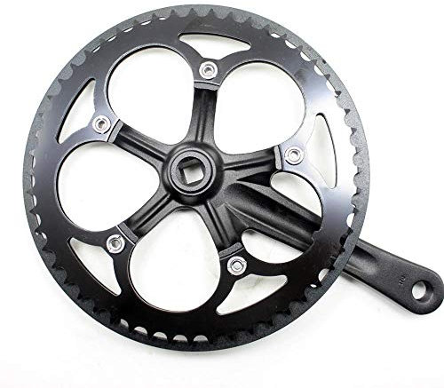 Guarnitura Bici,Guarnitura Perno Quadro 52T Velocità singola 170mm Bike Road Bike Pieghevole Bicycle Bicycle Guarnitura in lega di alluminio Set a manovella Set catena ruota ruota dentata accessori