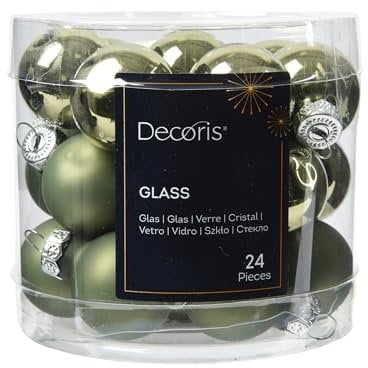 Weihnachtskugeln Glas 2,5cm 24 Stück - matt & glänzend - Mini Christbaumkugeln Weihnachtsbaumkugeln für Weihnachten - Christbaumschmuck & Weihnachtsbaumschmuck - Rosmarin