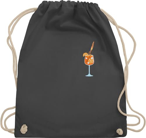 Turnbeutel Rucksack - Party & Alkohol Damen - Aperol Spritz | Italy | Italien | Malle | Aperoli | Fasching | Karneval - Unisize - Dunkelgrau - trink sprüche festival clothes feier trinkgeschenke